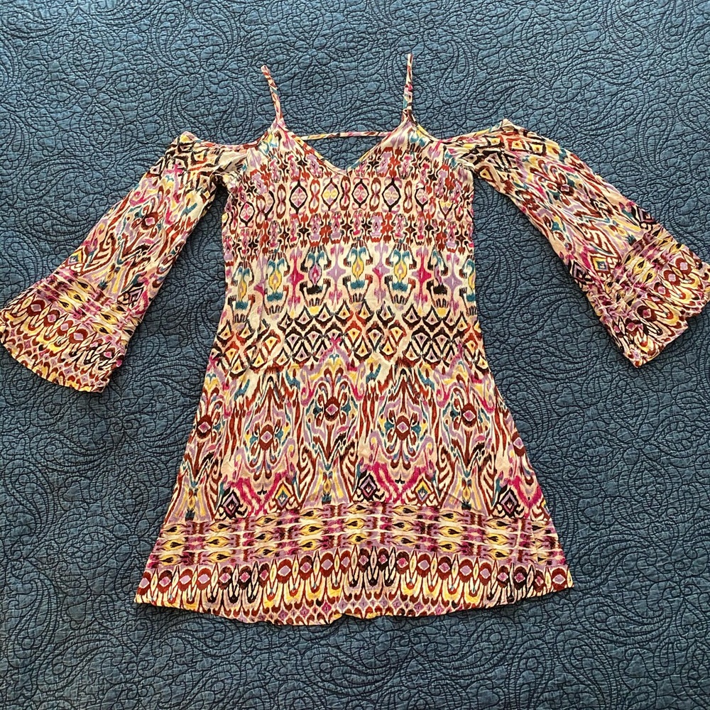 Bell sleeve mini dress